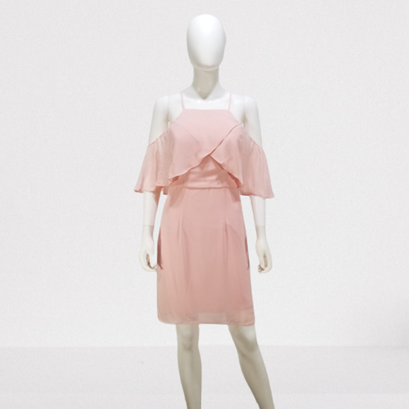 Ever Pretty Pink Cold Shoulder w/ Spaghetti Strap Evening Gown Size: 8 - Picture 1 of 8